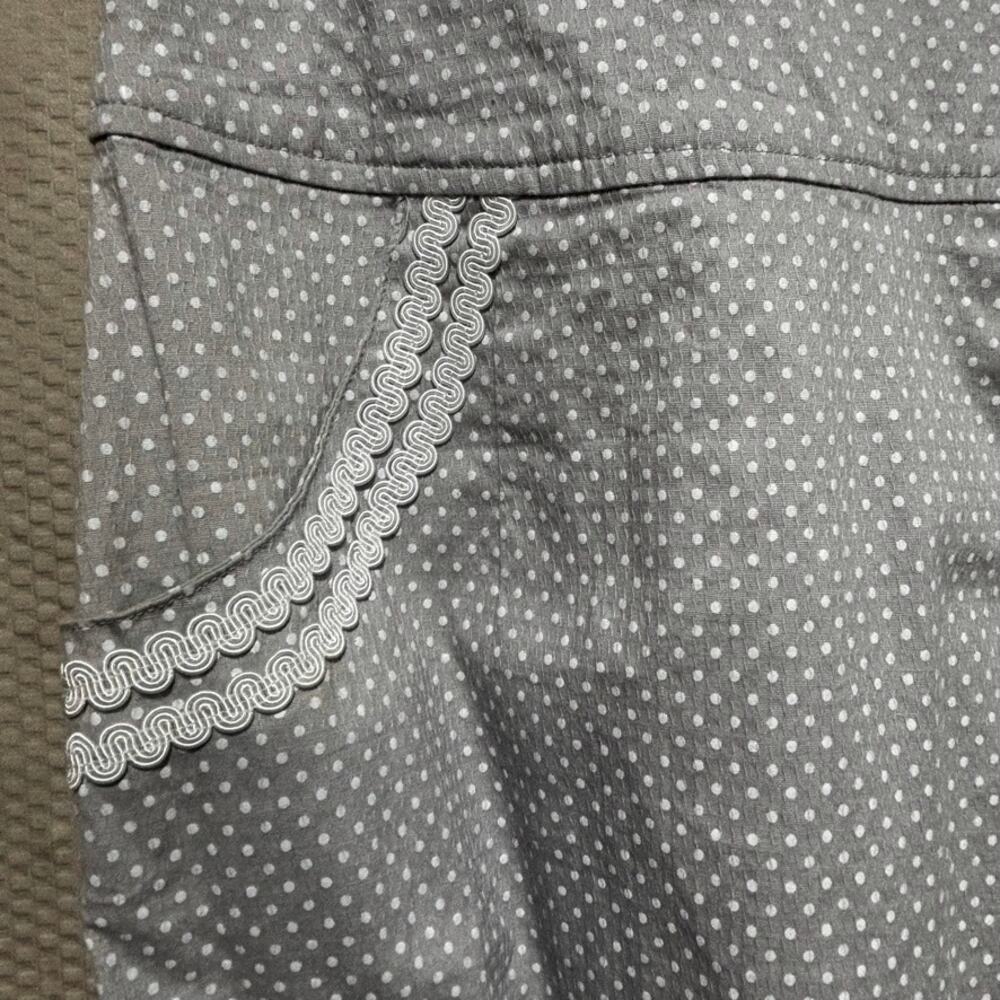 Bettie Page Las Vegas Gray Polka Dot Wiggle Pencil Dress XS Pinup Rockabilly - Picture 2 of 8